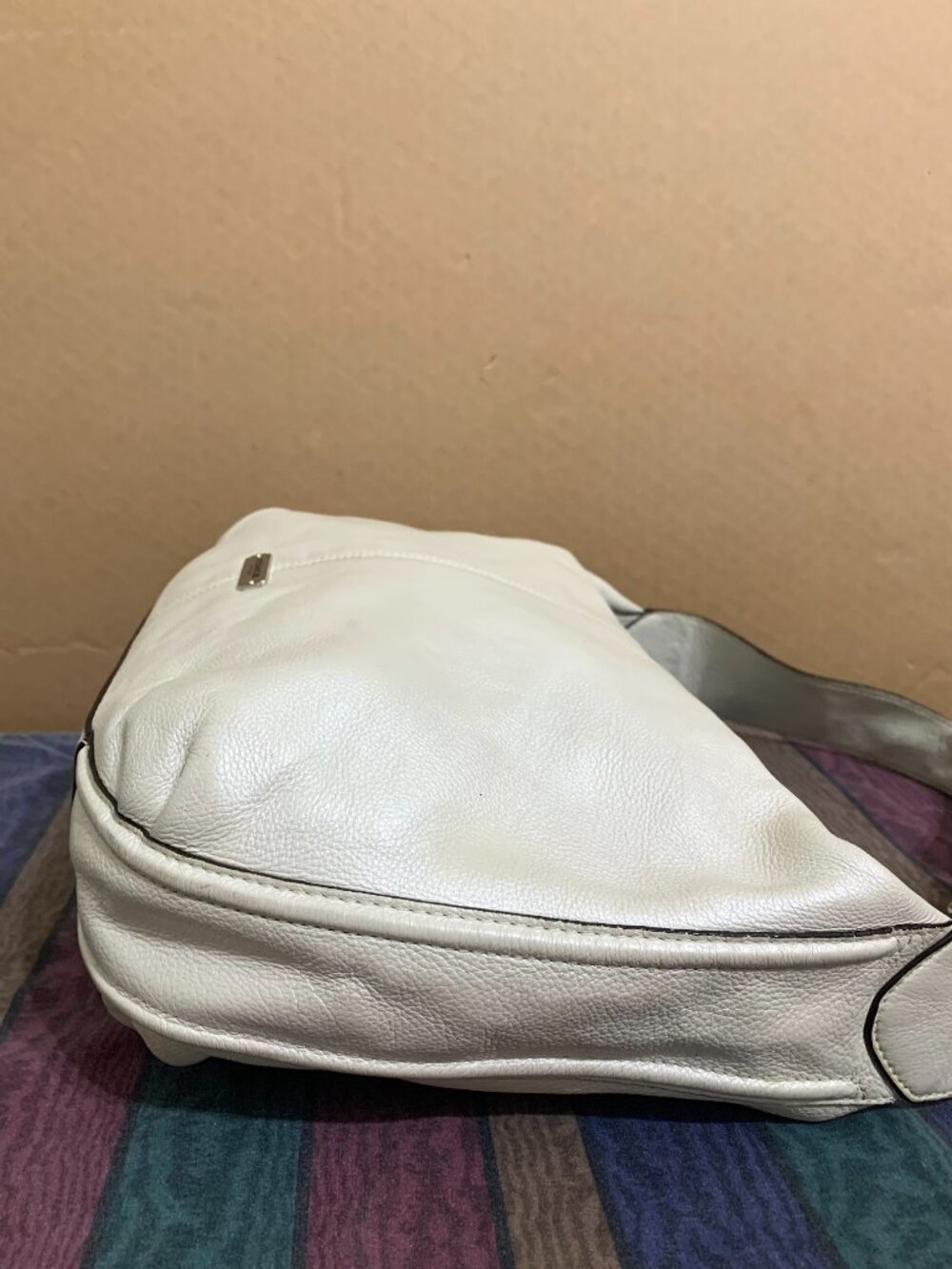 COACH White Pearlized Pebbled Leather AVERY Hobo F23960 - Picture 12 of 15
